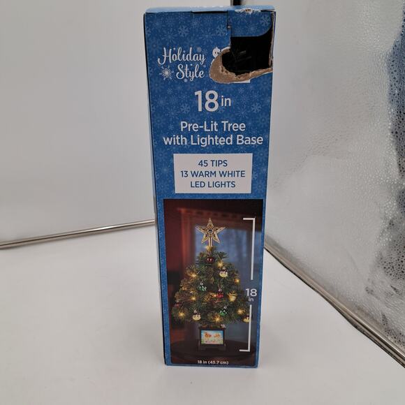 HolidayStyle 18" prelite green tree lighted base 45tips 14warm white LED lights. - Picture 1 of 4